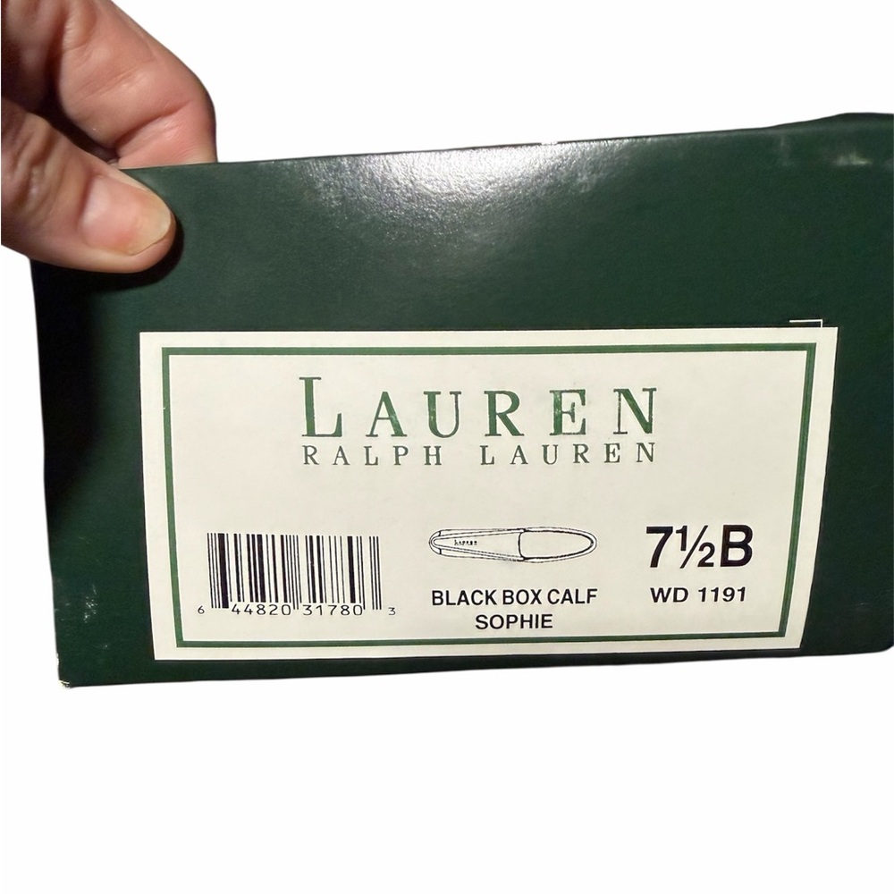 Ralph Lauren Black Leather Women's Slip-On Loafers - Picture 3 of 6